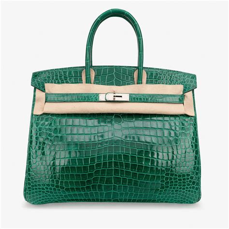 hermes birkin 35 crocodile green vert force palladium hardware|hermes crocodile bag.